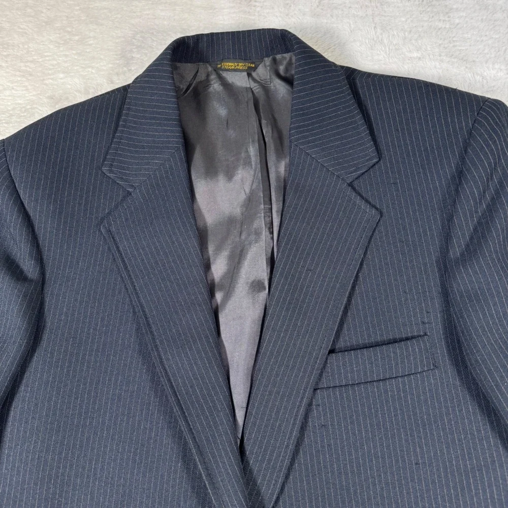 Levi's Action Suits Blazer Mens 40‎ Navy Blue Excellent Pinstripe Two-Button